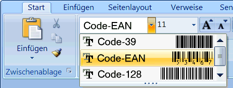 Barcode
                      Fonts Schriften