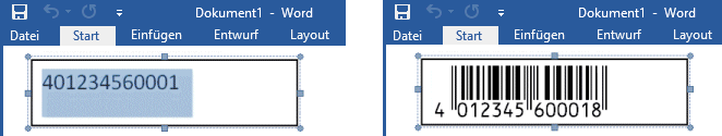 word barcode erstellen